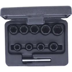 Coffret de douilles à chocs pour écrous abimés 3/8" . 10 à 19 mm . 10 pcs KSTOOLS 913.3855 | 913.3855