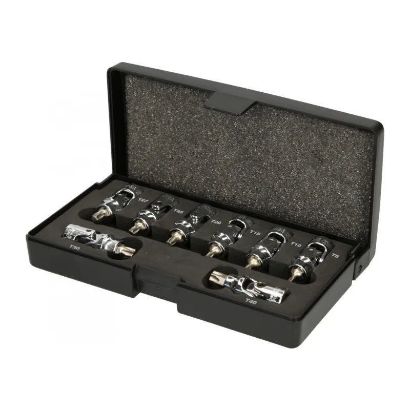 Coffret de 8 douilles tournevis articulées TORX® 1/4'' . T8 - T40 KSTOOLS 917.1490 | 917.1490