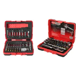Jeu d'embouts et douilles 1/4" + Coffret d'extraction pour vis TORX® et 6 pans KSTOOLS 918.3005-A1 | 918.3005-A1