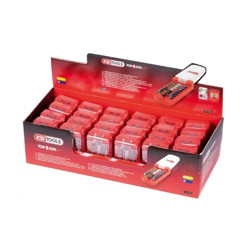 Présentoir jeux d'embouts de vissage TORX- TX percé à code couleur TORSIONpower KSTOOLS 918.3020D | 918.3020D Présentoir jeux d'embouts de vissage TORX- TX percé à code couleur TORSIONpower KSTOOLS 918.3020D | 918.3020D