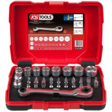 Coffret de douilles traversantes de 5 à 14mm et embouts de vissage 1/4 . 32pcs KSTOOLS 918.3050 | 918.3050