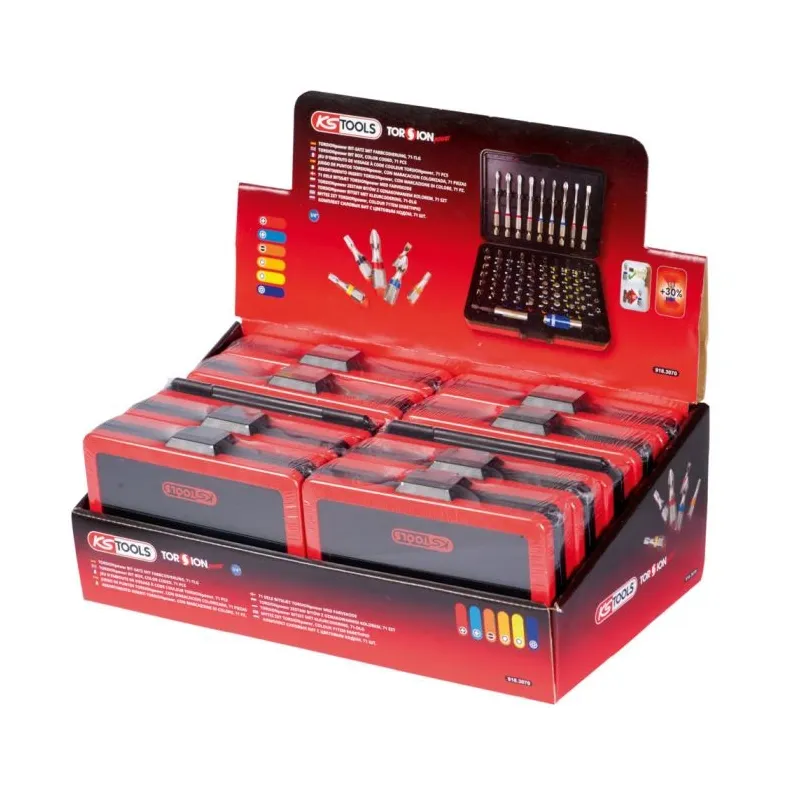 Présentoir de 10 jeux d'embouts de vissage à code couleur TORSIONpower® 1/4" KSTOOLS 918.3070D | 918.3070D Présentoir de 10 jeux d'embouts de vissage à code couleur TORSIONpower® 1/4" KSTOOLS 918.3070D | 918.3070D