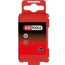 Boite de 5 embouts à code couleur TORSIONpower® . L. 75 mm 1/4" TORX® percé . TB27 KSTOOLS 918.3671 | 918.3671