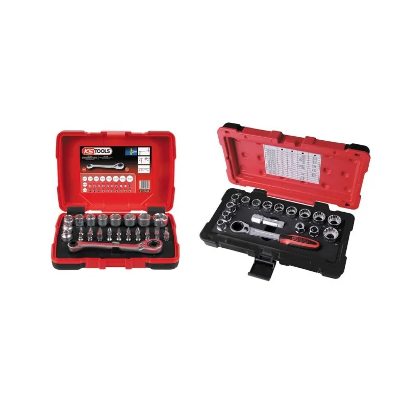 Lot de coffrets de douilles traversantes 1/4" - 3/8" - 1/2" KSTOOLS 922.0648 | 922.0648