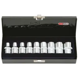 Coffret de 9 douilles TORX® . L.38 mm -  1/2" - E10 à E24 KSTOOLS 922.1369 | 922.1369