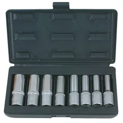 Coffret de 8 douilles TORX® . L.75 mm -  1/2" - E10 à E24 KSTOOLS 922.1387 | 922.1387