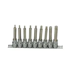 Rail de 9 douilles tournevis TORX® 1/2" . L.110 mm - T20 à T60 KSTOOLS 922.1838 | 922.1838