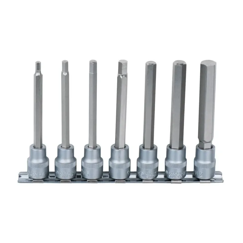 Rail de 7 douilles tournevis longues 6 pans 3/8" . 4 à 12 mm KSTOOLS 922.3897 | 922.3897 Rail de 7 douilles tournevis longues 6 pans 3/8" . 4 à 12 mm KSTOOLS 922.3897 | 922.3897