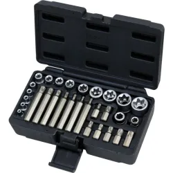 Coffret TORX® . 1/4" - 3/8" - 1/2" - E4 à E24 - T20 à T55 - 30 pcs KSTOOLS 922.4300 | 922.4300