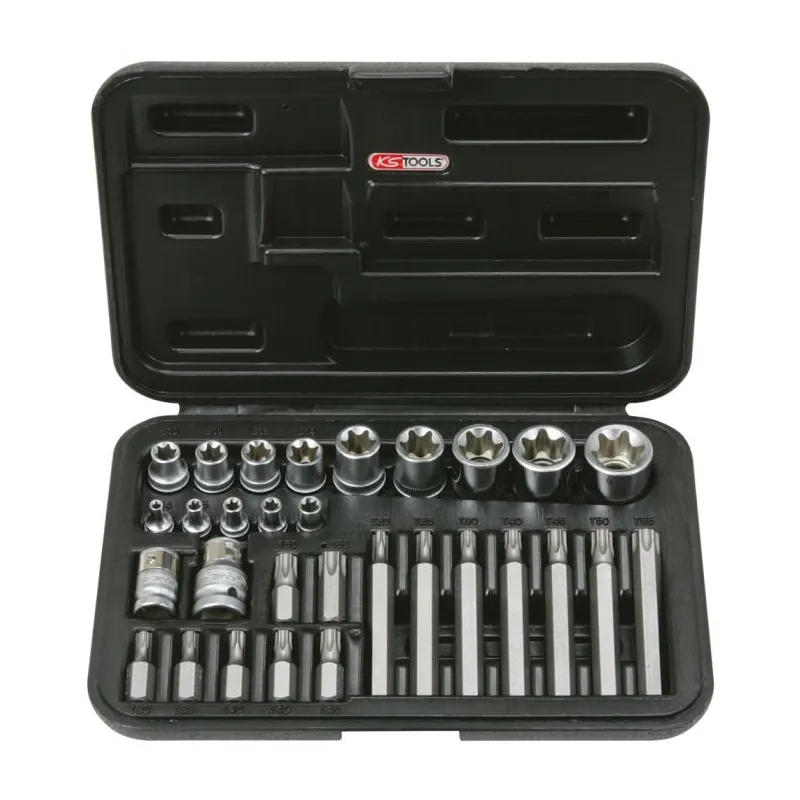 Coffret TORX® percé . 1/4" - 3/8" - 1/2" - E4 à E24 - T20 à T55 - 30 pcs KSTOOLS 922.4301 | 922.4301 Coffret TORX® percé . 1/4" - 3/8" - 1/2" - E4 à E24 - T20 à T55 - 30 pcs KSTOOLS 922.4301 | 922.4301