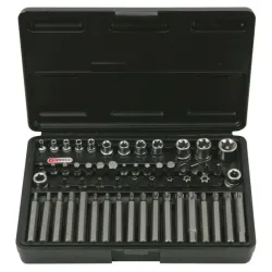 Coffret TORX® percé . 1/4"- 3/8"-1/2" - E4 à E20 - T20 à T60 - M5 à M12 - 57 pcs KSTOOLS 922.4305 | 922.4305