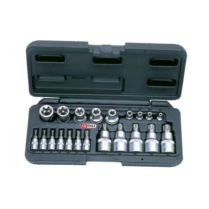 Coffret mâle/femelle TORX® . 1/4" - 1/2" - E4 à E20 - T8 à T60 - 21 pcs KSTOOLS 922.4307 | 922.4307 Coffret mâle/femelle TORX® . 1/4" - 1/2" - E4 à E20 - T8 à T60 - 21 pcs KSTOOLS 922.4307 | 922.4307