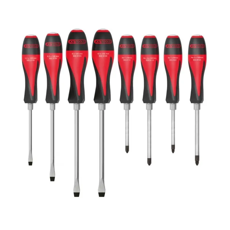 Jeu de 8 tournevis ULTIMATEmax® . 5 .5 à 10 mm - PH1 - PH2 - PZ1 - PZ2 KSTOOLS 922.6130 | 922.6130 Jeu de 8 tournevis ULTIMATEmax® . 5 .5 à 10 mm - PH1 - PH2 - PZ1 - PZ2 KSTOOLS 922.6130 | 922.6130
