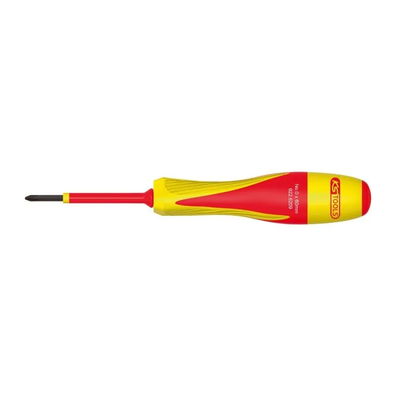 Tournevis PHILLIPS® bi-matière isolé 1000V . PH0 - 60mm KSTOOLS 922.6209 | 922.6209 Tournevis PHILLIPS® bi-matière isolé 1000V . PH0 - 60mm KSTOOLS 922.6209 | 922.6209