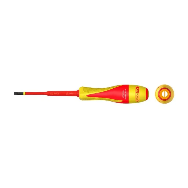 Tournevis fente bi-matière isolé 1000V - 4 .0 x 100mm pour borniers électriques KSTOOLS 922.6221 | 922.6221