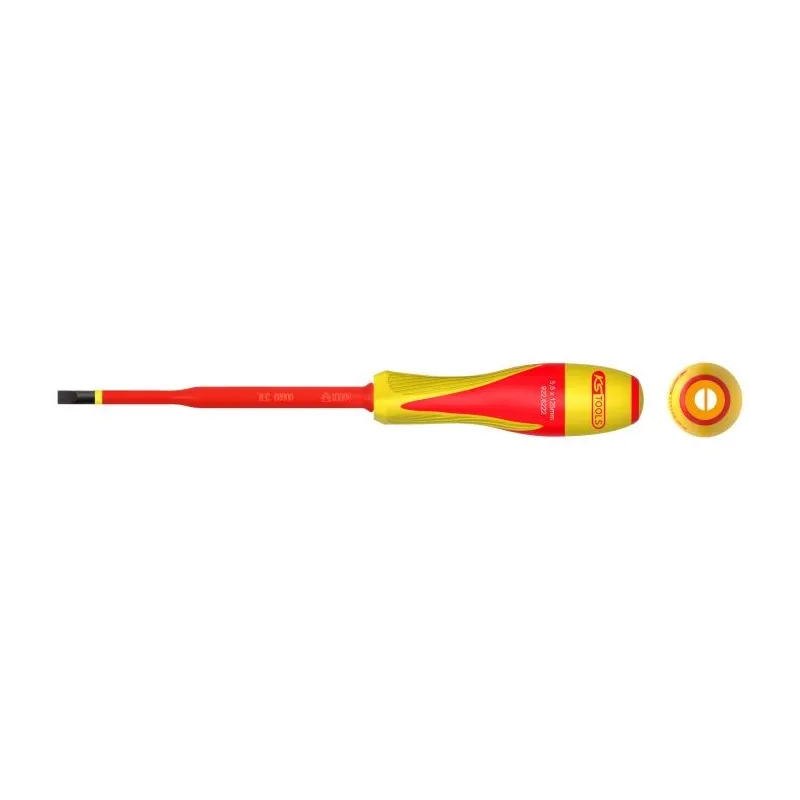 Tournevis fente bi-matière isolé 1000V - 5 .5 x 125mm pour borniers électriques KSTOOLS 922.6222 | 922.6222