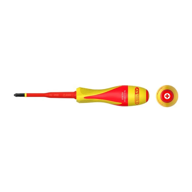 Tournevis PHILLIPS® bi-matière isolé 1000V . PH2 pour borniers électriques KSTOOLS 922.6225 | 922.6225