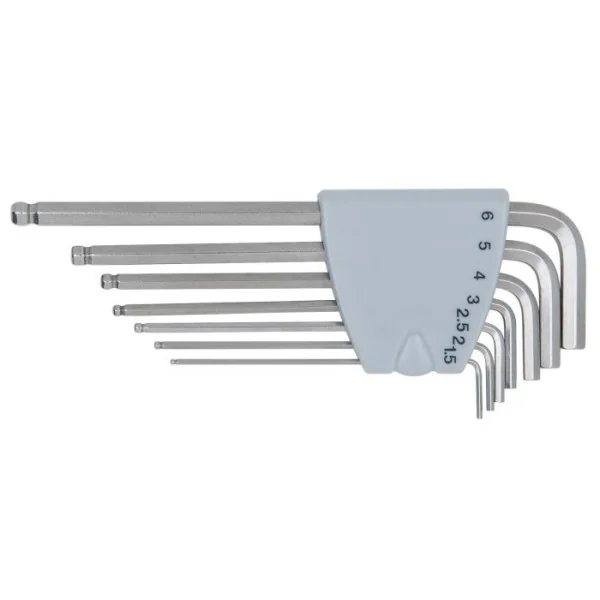 Jeu de 7 clés mâles longues INOX 6 pans à tête sphérique KSTOOLS 964.0415 | 964.0415 Jeu de 7 clés mâles longues INOX 6 pans à tête sphérique KSTOOLS 964.0415 | 964.0415
