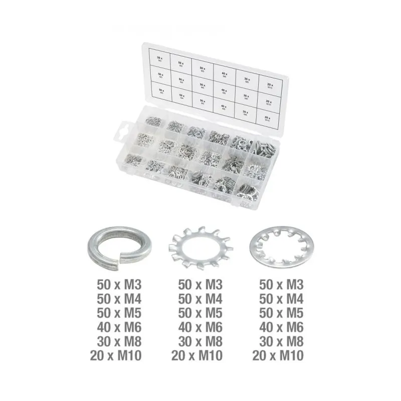Assortiment de rondelles et de rondelles dentées x720 KSTOOLS 970.0240 | 970.0240
