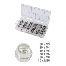 Assortiment d'écrous borgnes en inox . 150 pcs KSTOOLS 970.0460 | 970.0460
