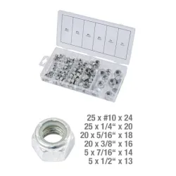 Assortiment d'écrous autoblocants UNC . 100 pcs KSTOOLS 970.0480 | 970.0480