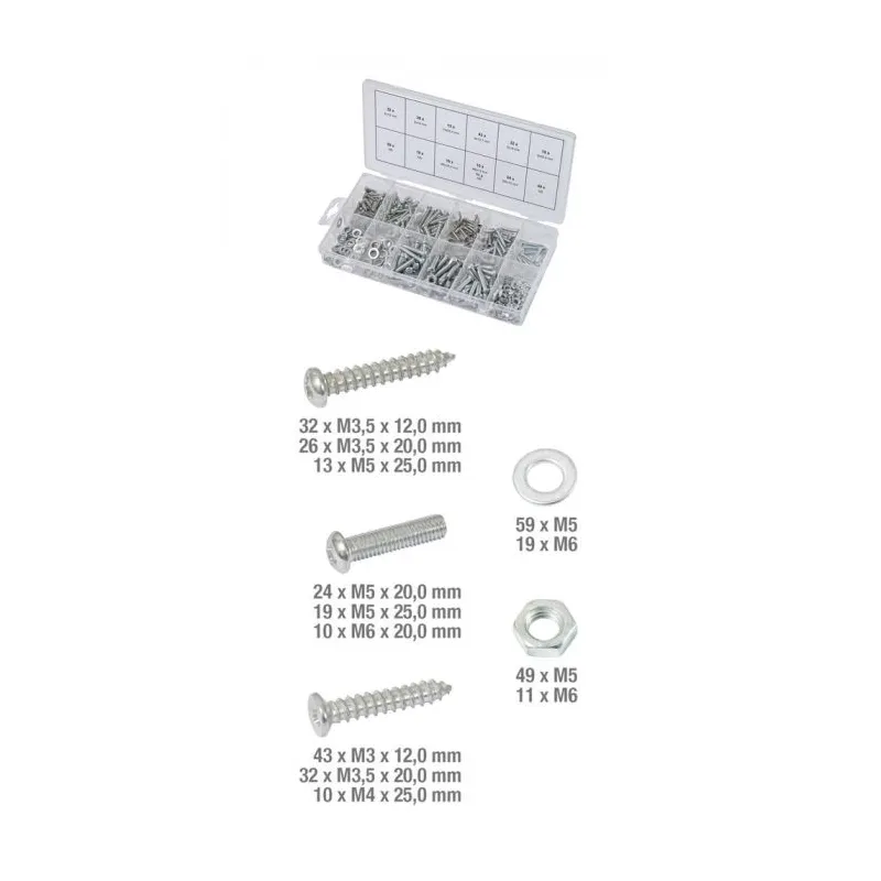 Assortiment de vis pour métal et bois . de rondelles et d'écrous . 347 pcs KSTOOLS 970.0500 | 970.0500 Assortiment de vis pour métal et bois . de rondelles et d'écrous . 347 pcs KSTOOLS 970.0500 | 970.0500