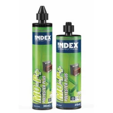 INDEX Fixations chimiques Polyester PLUS. Homologuée ATE Opt.7 (300 ml. 12 pièces.) MOP300 | MOP300