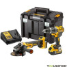 Dewalt DCK2080P2T-QW Comboset - DCD796 Perceuse sans fil + DCG405 Meuleuse d'angle sans fil 18 Volt 5.0 AH Li-ion