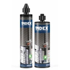 INDEX Fixations chimiques Résine hybride sans styrène. Homologuée ATE Opt.1 (300 ml. 12 pièces.) MOH300 | MOH300