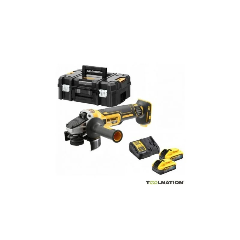 DCG405H2T-QW XR accu Haakse Slijper 125 mm 18V 5,0Ah PowerStack in TSTAK koffer | DCG405H2T-QW