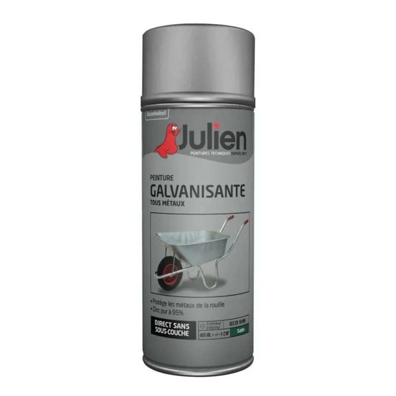 Peinture aérosol galvanisante satin Julien 400ml | 6037953