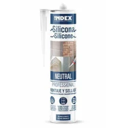 INDEX Silicones Silicone neutre professionnel pour matériaux lisses et poreux (280 ml. (Blanco) 12 pièces.) SIPRB280 | SIPRB280