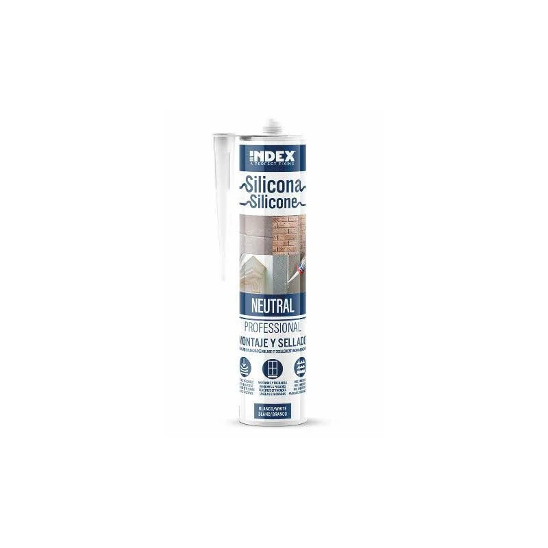 INDEX Silicones Silicone neutre professionnel pour matériaux lisses et poreux (280 ml. (Gris) 12 pièces.) SIPRG280 | SIPRG280