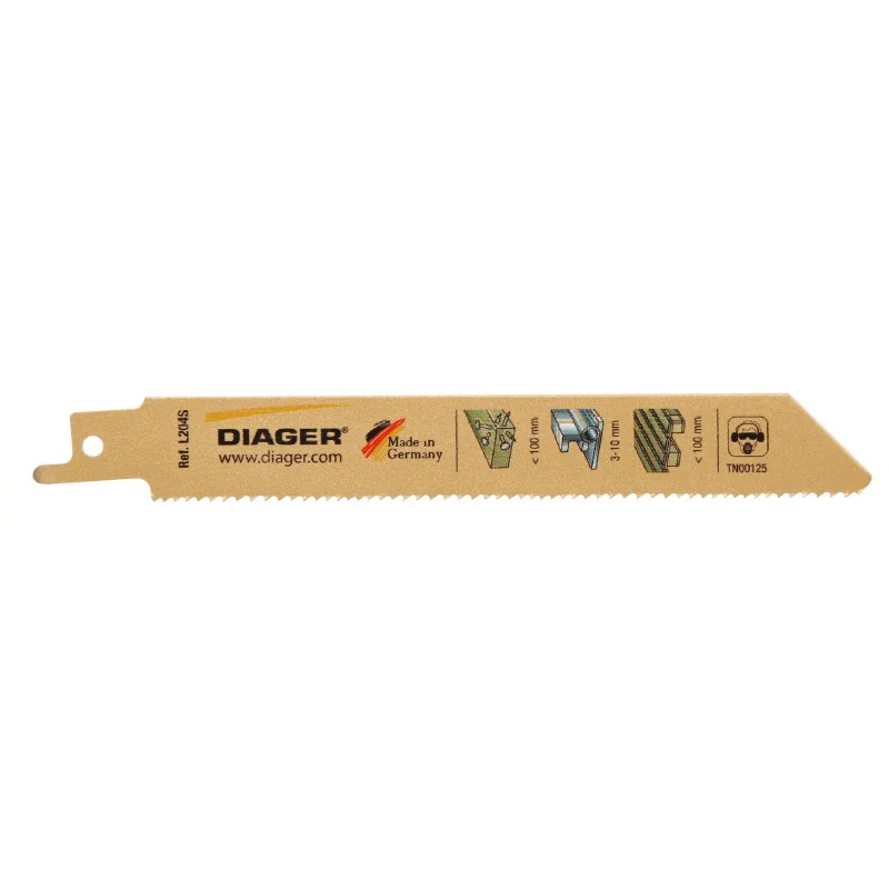 5 LSB 150mm bois palettes lame bimétal flex, bois avec clous, alu DIAGER | L204SL1505