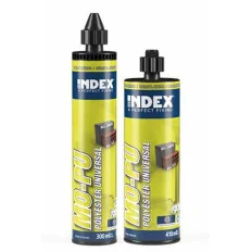 INDEX Fixations chimiques Polyester universel. Homologuée ATE Opt.7 (300 ml. 12 pièces.) MOPU300 | MOPU300