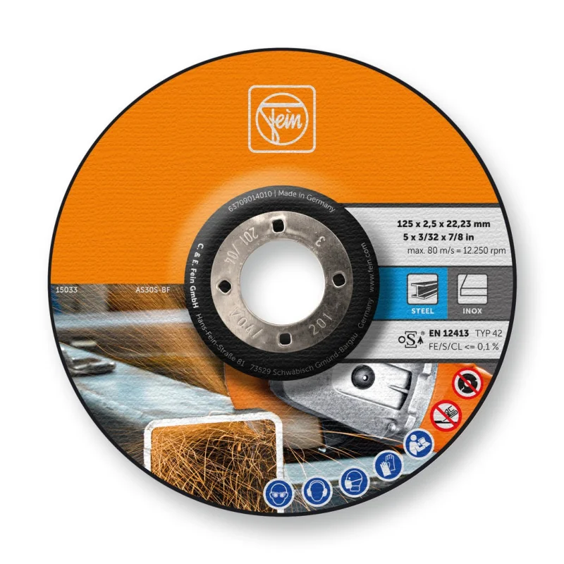 Disques à tronçonner 125 mm, épaisseur 2,5 mm Fein | 63709014010