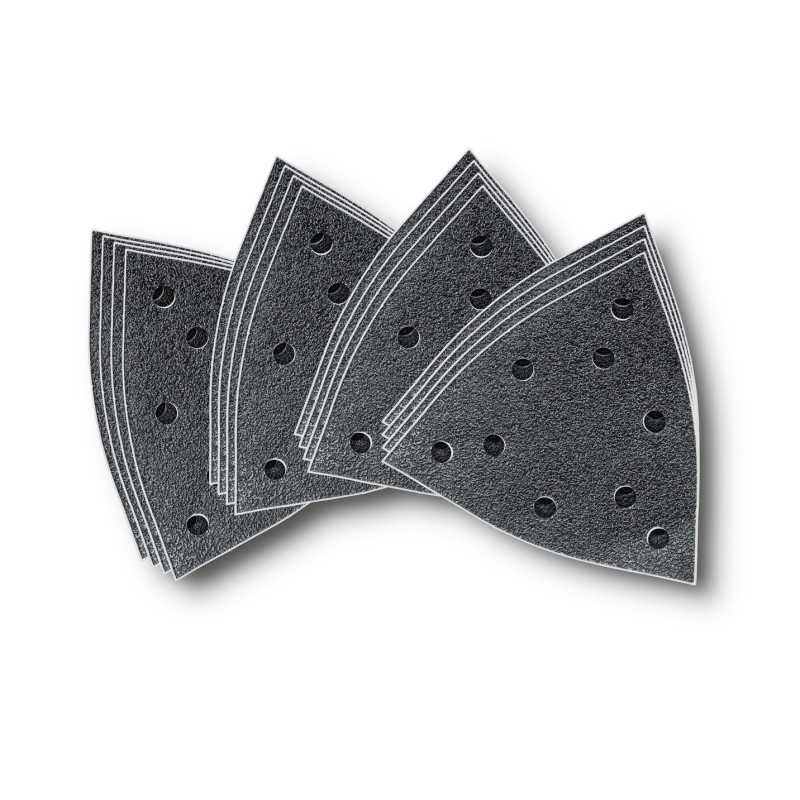 Set de feuilles abrasives perforées zircon 130mm - 4x Grain 60, 80, 120, 180 Fein