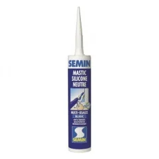 Mastic silicone neutre blanc, cartouche 310 ml - SEMIN | A00971