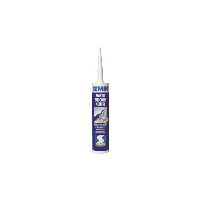 Mastic silicone neutre blanc, cartouche 310 ml - SEMIN | A00971