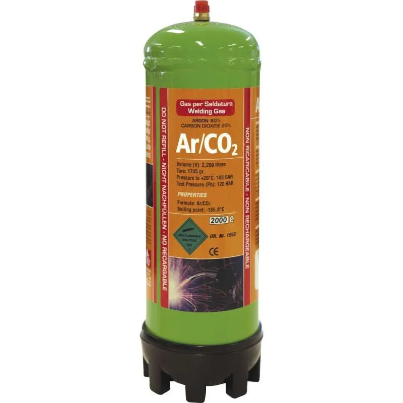 Bouteille de gaz Argon(Ar)/CO2 2,2 litres - non rechargeable (carton de 6) | TOPARC | GYS043671