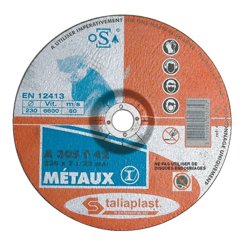 DISQUE ABRASIF METAUX 230 Taliaplast 401235 | 401235 DISQUE ABRASIF METAUX 230 Taliaplast 401235 | 401235