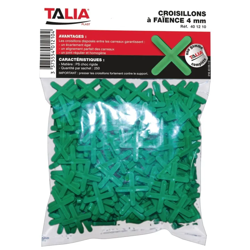 CROISILLONS 4MM (SAC DE 250) Taliaplast 401210 | 401210 CROISILLONS 4MM (SAC DE 250) Taliaplast 401210 | 401210