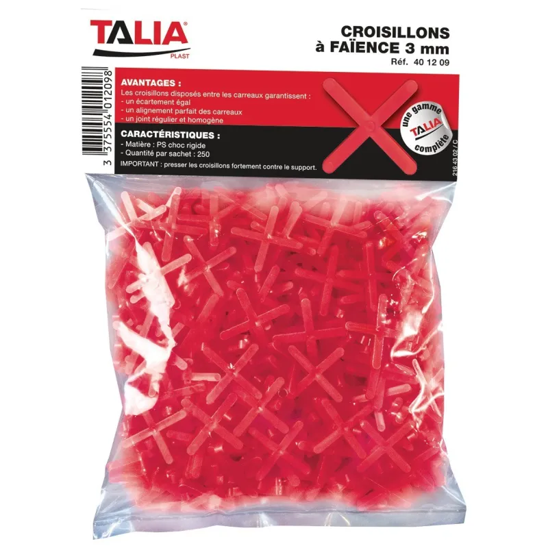 CROISILLONS 3MM (SAC DE 250) Taliaplast 401209 | 401209 CROISILLONS 3MM (SAC DE 250) Taliaplast 401209 | 401209