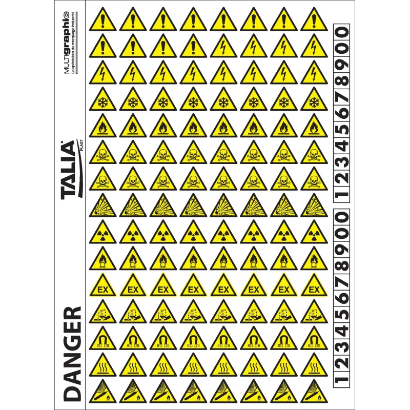 PLANCHE PICTO D'AVERTISSEMENT Taliaplast 728303 | 728303 PLANCHE PICTO D'AVERTISSEMENT Taliaplast 728303 | 728303