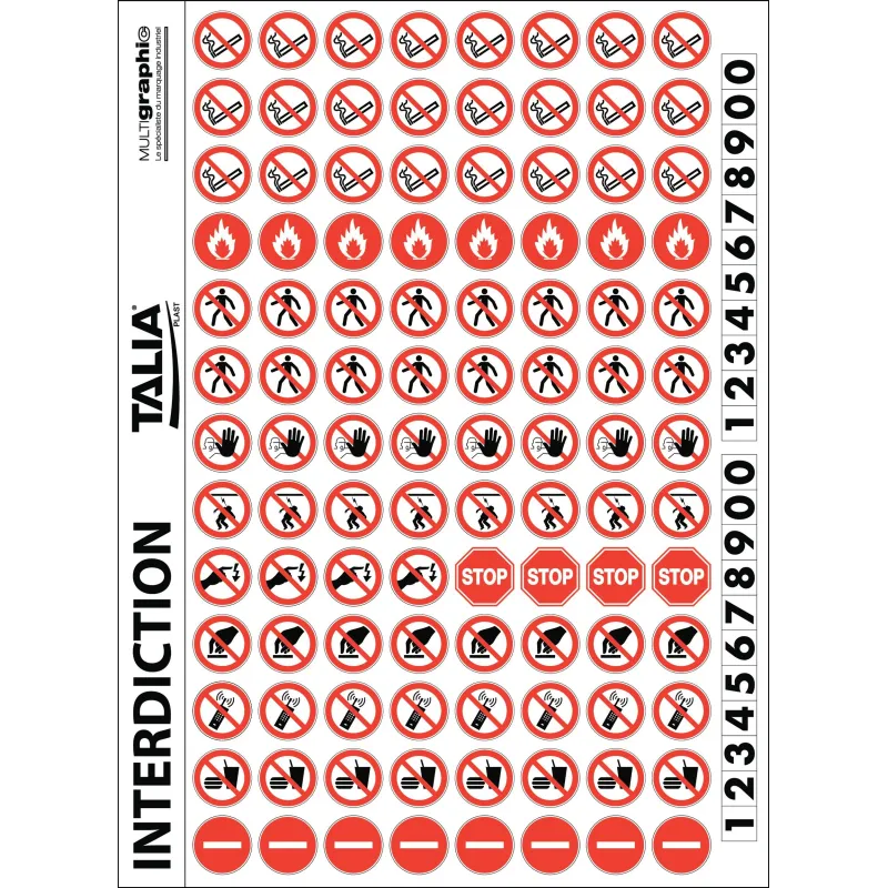 PLANCHE PICTO INTERDICTION FOR Taliaplast 728301 | 728301 PLANCHE PICTO INTERDICTION FOR Taliaplast 728301 | 728301