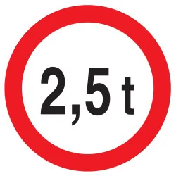 Panneau INTERDIT AU PLUS DE 2.5 TONNES Taliaplast 624282 | 624282