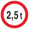 Panneau INTERDIT AU PLUS DE 2.5 TONNES Taliaplast 624282 | 624282