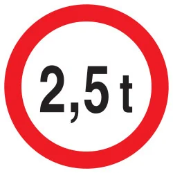 Panneau INTERDIT AU PLUS DE 2.5 TONNES Taliaplast 622282 | 622282
