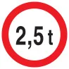 Panneau INTERDIT AU PLUS DE 2.5 TONNES Taliaplast 622282 | 622282