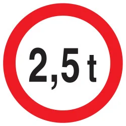 Panneau INTERDIT AU PLUS DE 2.5 TONNES Taliaplast 623282 | 623282